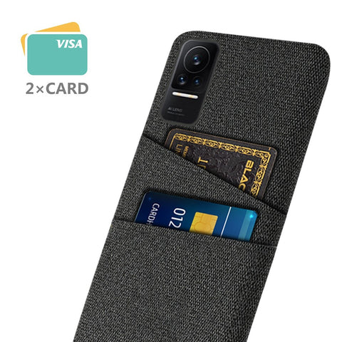 Cloth + PC Hard Phone Case for Xiaomi Civi 1S, Cloth Texture Dual Card Slots Drop-proof Cover