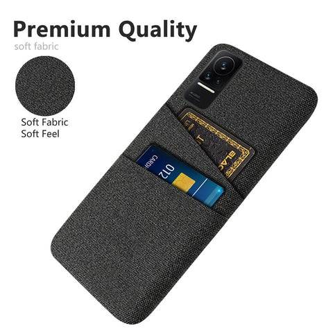 Cloth + PC Hard Phone Case for Xiaomi Civi 1S, Cloth Texture Dual Card Slots Drop-proof Cover
