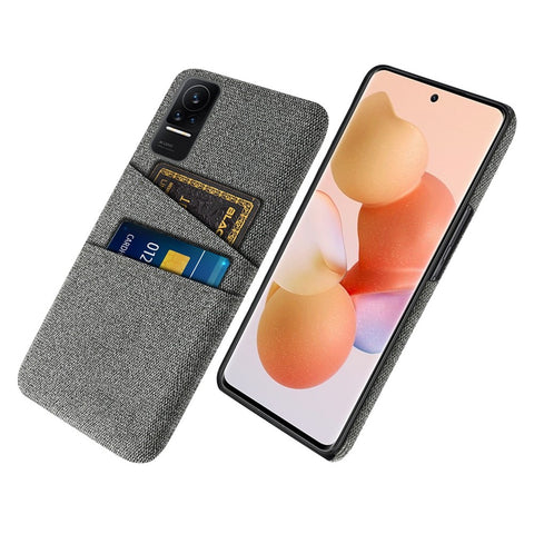 Cloth + PC Hard Phone Case for Xiaomi Civi 1S, Cloth Texture Dual Card Slots Drop-proof Cover