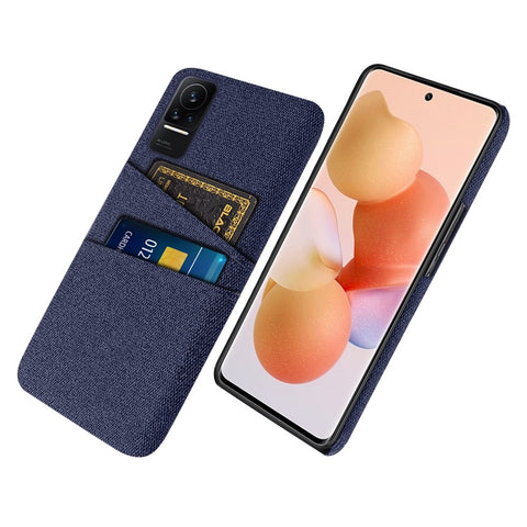 Cloth + PC Hard Phone Case for Xiaomi Civi 1S, Cloth Texture Dual Card Slots Drop-proof Cover