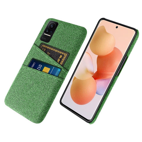Cloth + PC Hard Phone Case for Xiaomi Civi 1S, Cloth Texture Dual Card Slots Drop-proof Cover