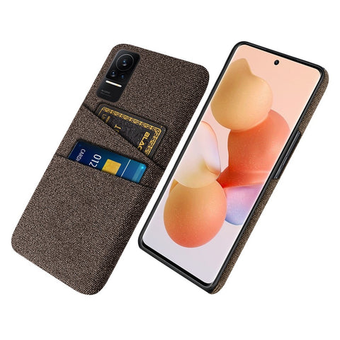 Cloth + PC Hard Phone Case for Xiaomi Civi 1S, Cloth Texture Dual Card Slots Drop-proof Cover