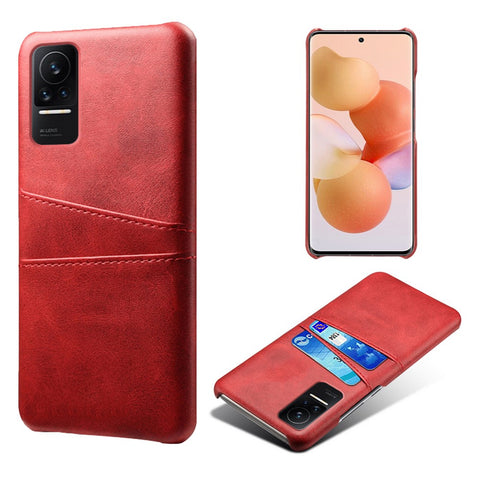 For Xiaomi Civi 1S Phone Case Well-protected Thin Card Slots Back Case PU Leather Coated Hard PC Cover