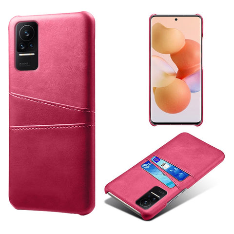For Xiaomi Civi 1S Phone Case Well-protected Thin Card Slots Back Case PU Leather Coated Hard PC Cover