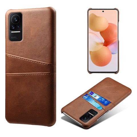 For Xiaomi Civi 1S Phone Case Well-protected Thin Card Slots Back Case PU Leather Coated Hard PC Cover