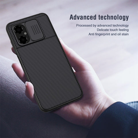 NILLKIN CamShield Hard PC Case for Xiaomi Poco M4 5G, Slide Lens Protection Wear-resistant Twill Texture Mobile Phone Cover