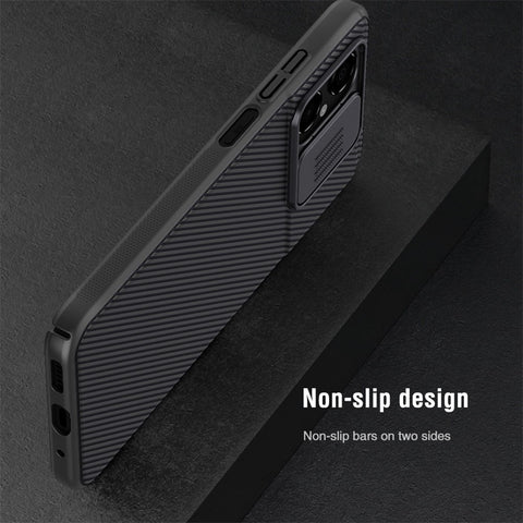 NILLKIN CamShield Hard PC Case for Xiaomi Poco M4 5G, Slide Lens Protection Wear-resistant Twill Texture Mobile Phone Cover