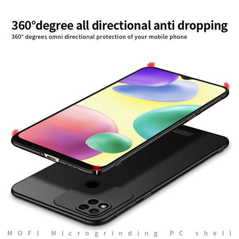 MOFI JK PC Series-1 Shield for Xiaomi Redmi 10A Matte Surface Hard PC Cover Anti-scratch Camera Protection Case with Strap