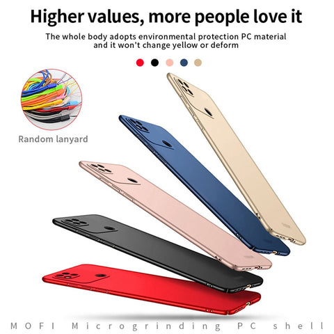 MOFI JK PC Series-1 Shield for Xiaomi Redmi 10A Matte Surface Hard PC Cover Anti-scratch Camera Protection Case with Strap