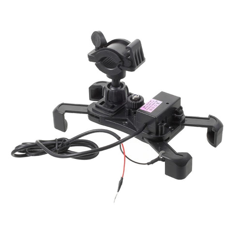Universal Motorcycle Handlebar Mount Phone Holder with USB Charging Port for iPhone Samsung