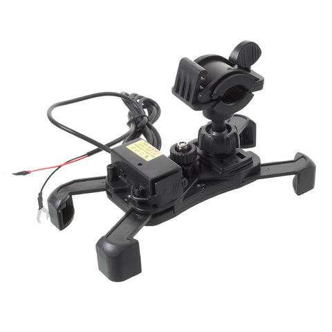 Universal Motorcycle Handlebar Mount Phone Holder with USB Charging Port for iPhone Samsung