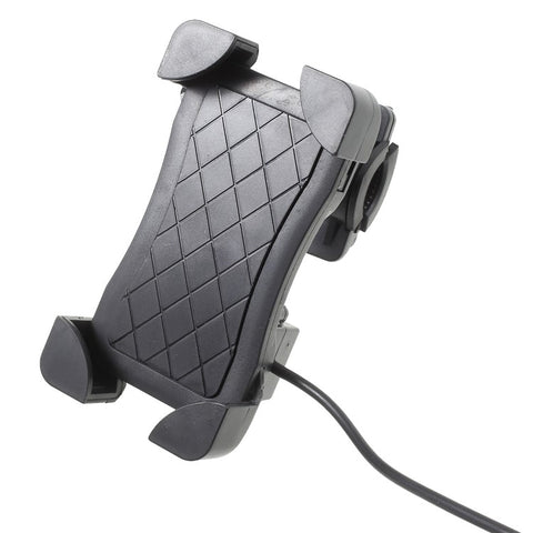 Universal Motorcycle Handlebar Mount Phone Holder with USB Charging Port for iPhone Samsung