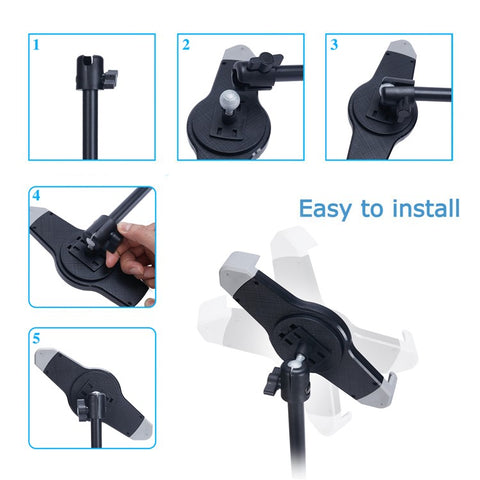 Portable Aluminum Alloy Tablet Tripod Holder Height Adjustment 360-Degree Rotatory Tripod Stand for 7.9