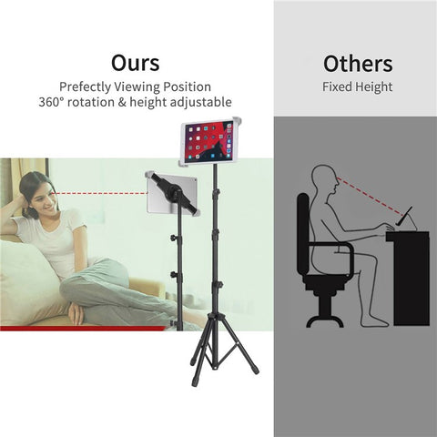 Portable Aluminum Alloy Tablet Tripod Holder Height Adjustment 360-Degree Rotatory Tripod Stand for 7.9