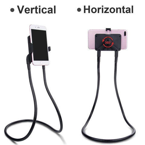 Universal Lazy Hanging Neck Phone Mount Stand Adjustable Alloy Necklace Cellphone Bracket Holder