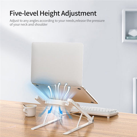 Foldable Laptop Stand Angle Adjustable Notebook Holder with Detachable Cooling Fan