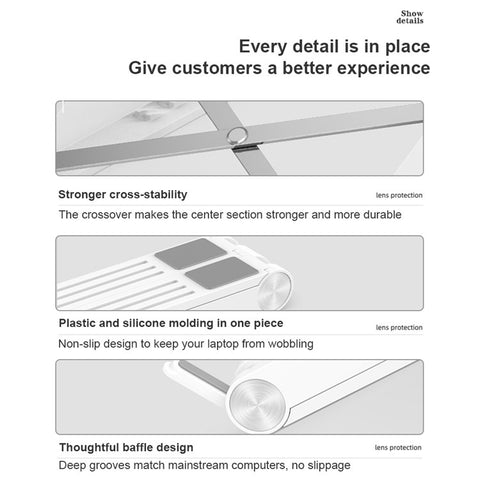 Foldable Laptop Stand Angle Adjustable Notebook Holder with Detachable Cooling Fan