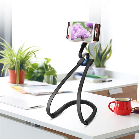 Flexible Mobile Phone Holder Hanging Neck Lazy Necklace Bracket 360 Degrees Rotation Phone Tablet Bracket