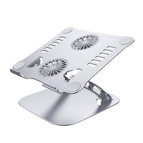 R-JUST HZ13 Aluminum Alloy Laptop Stand Mount Notebook Riser Bracket with Double Cooling Fan