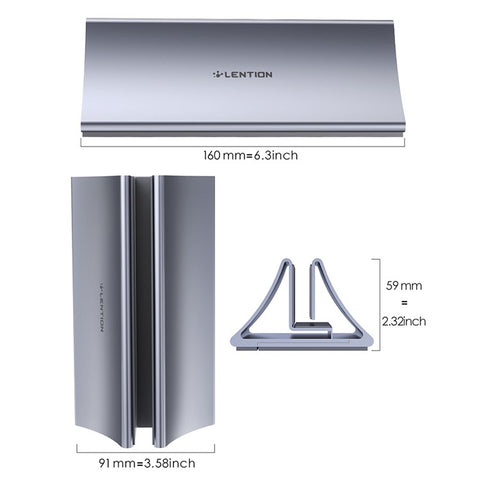 LENTION LS2 Desktop Vertical Laptop Stand Heat Dissipation Gravity Notebook Bracket Holder