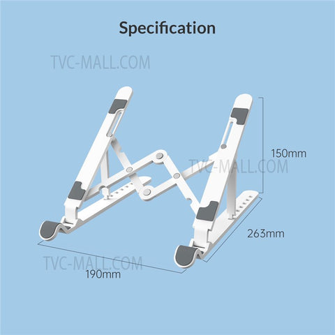 ORICO-PFB-A23 Portable Laptop Holder ABS Notebook Riser 7 Levels Adjustable Non-slip Tablet Desktop Stand