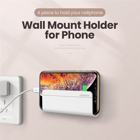 UGREEN 30394 Wall-Mounted Phone Holder Multi-Purpose Charging Dock Phone Stand with Adhesive for iPhone 13/12 Samsung Xiaomi