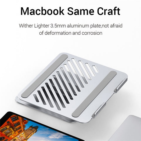 UGREEN 40291 Folding Aluminum Laptop Stand with Multi-Angle Adjustable Portable Desktop Tablet Holder for MacBook Air Pro Computers