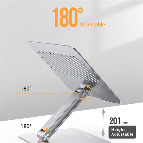 UGREEN 40291 Folding Aluminum Laptop Stand with Multi-Angle Adjustable Portable Desktop Tablet Holder for MacBook Air Pro Computers