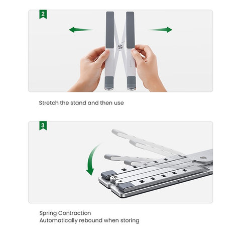 UGREEN 20642 Adjustable Folding Aluminum Laptop Stand Multi-Angle Portable Desktop Computer Holder for MacBook Air Pro Laptops
