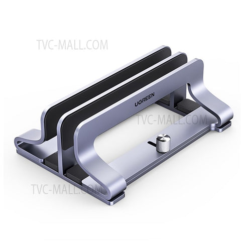 UGREEN 60643 Vertical Desktop Laptop Stand Dual Slot Aluminum Tablet Holder for MacBook Air Pro PC Anti-scratch Adjustable Notebook Rack with Silicone Pads