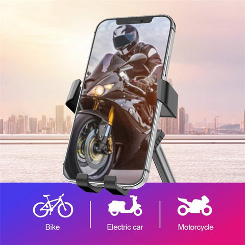 JY-063 Motorcycle E-Bike Mobile Phone Holder Automatic Clamping Rearview Mirror Mount Phone Stand Bracket