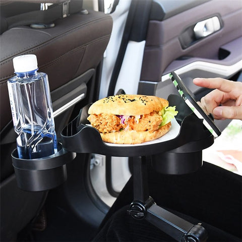 SC222 Multifunctional Long Arm Car Cup Holder Expander Food Drink Tray with Rotating Adjustable Base