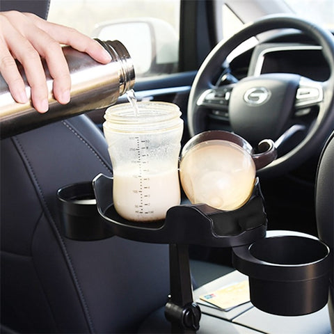 SC222 Multifunctional Long Arm Car Cup Holder Expander Food Drink Tray with Rotating Adjustable Base