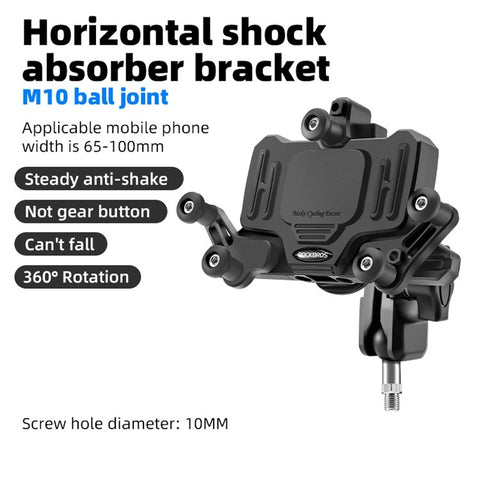ROCKBROS Horizontal Type Motorcycle Electric Bike Phone Holder Rotatable Motorbike Phone GPS Mount Bracket