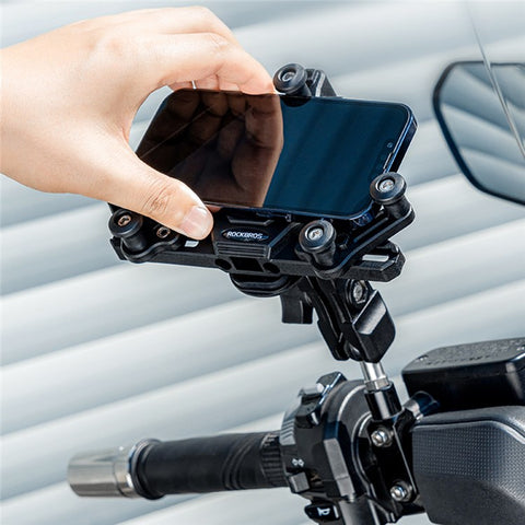 ROCKBROS Horizontal Type Motorcycle Electric Bike Phone Holder Rotatable Motorbike Phone GPS Mount Bracket