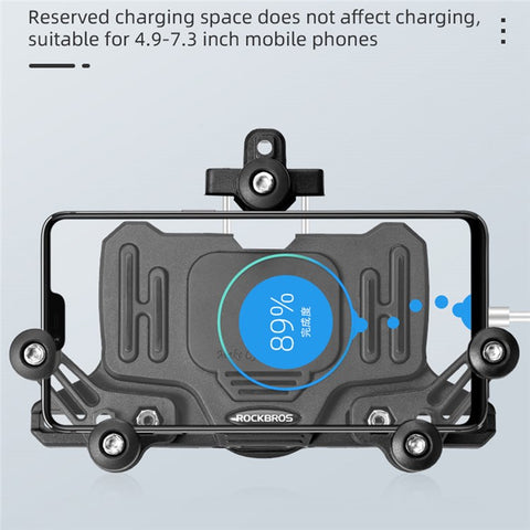 ROCKBROS Horizontal Type Motorcycle Electric Bike Phone Holder Rotatable Motorbike Phone GPS Mount Bracket