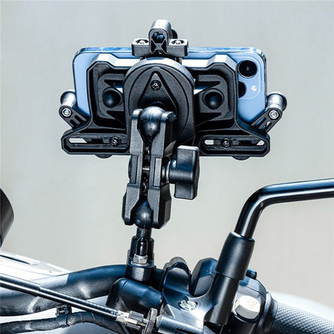 ROCKBROS Horizontal Type Motorcycle Electric Bike Phone Holder Rotatable Motorbike Phone GPS Mount Bracket
