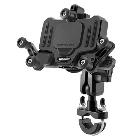 ROCKBROS Horizontal Type Motorcycle Electric Bike Phone Holder Rotatable Motorbike Phone GPS Mount Bracket