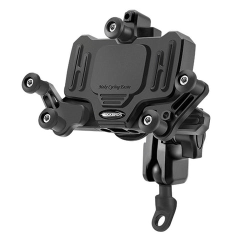 ROCKBROS Horizontal Type Motorcycle Electric Bike Phone Holder Rotatable Motorbike Phone GPS Mount Bracket