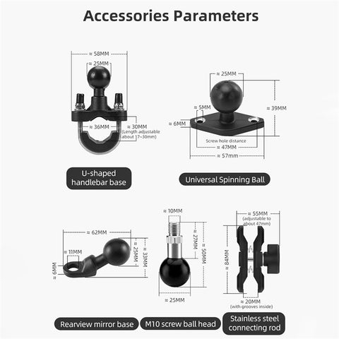 ROCKBROS Bull Head Pattern Motorcycle Electric Bike Bicycle Phone Stand Rotatable Phone Holder Mount Bracket