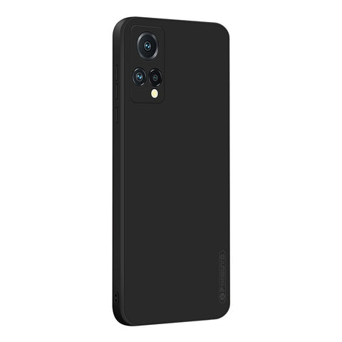 PINWUYO Precise Cutouts Phone Case for Meizu 18X, Smooth Touch Silicone Anti-Scratch Fiber Flocking Protective Cover