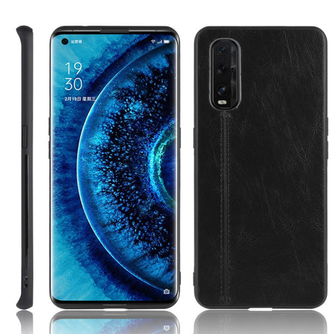 PU Leather Coated PC + TPU Hybrid Phone Case for Oppo Find X2