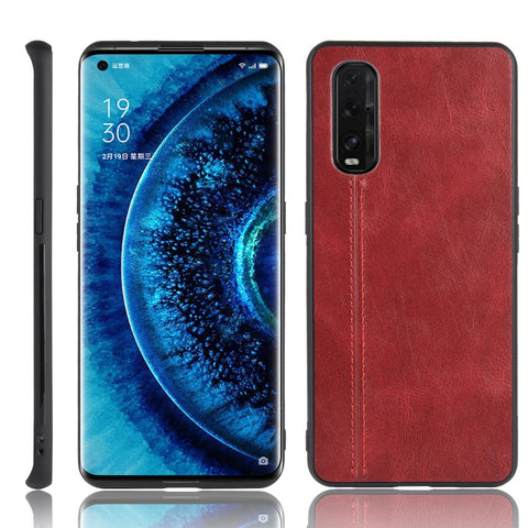 PU Leather Coated PC + TPU Hybrid Phone Case for Oppo Find X2