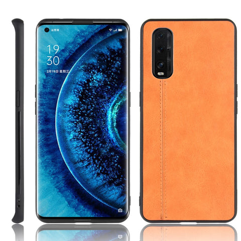 PU Leather Coated PC + TPU Hybrid Phone Case for Oppo Find X2