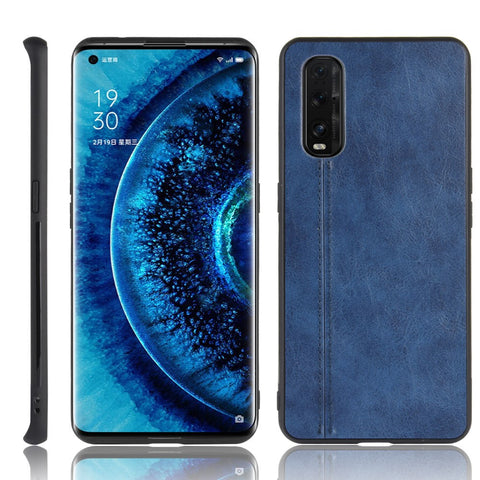 PU Leather Coated PC + TPU Hybrid Phone Case for Oppo Find X2