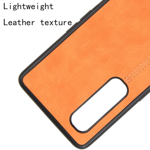 PU Leather Coated PC + TPU Hybrid Phone Protection Case for Oppo Find X2 Pro (Cerramic Back)
