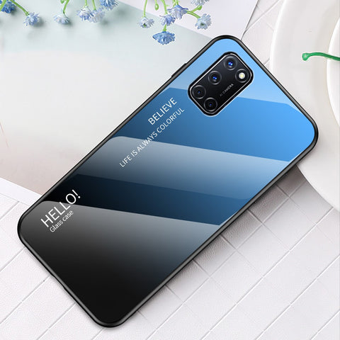 Gradient Color Tempered Glass + PC + TPU Combo Shell for OPPO A52/A92/A72