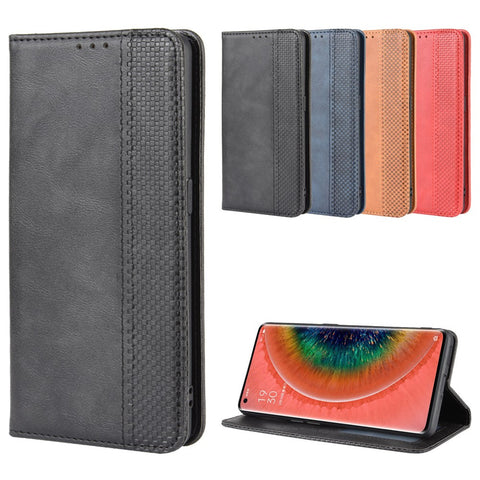 Vintage Style Leather Wallet Stand Cover Case for Oppo Find X2