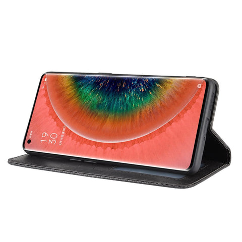 Vintage Style Leather Wallet Stand Cover Case for Oppo Find X2