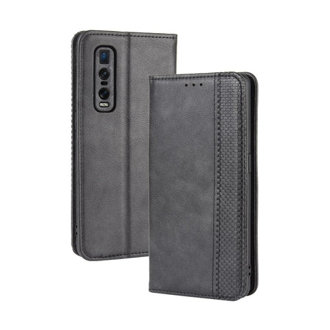 Vintage Style Leather Wallet Case for Oppo Find X2 Pro